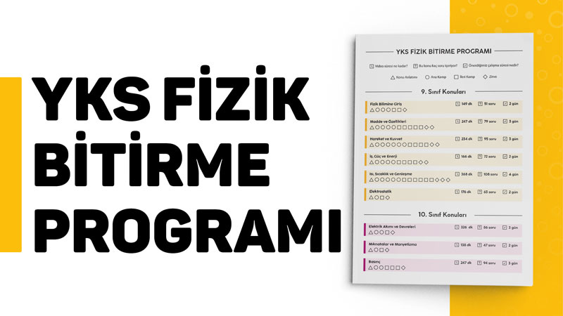 YKS Fizik Bitirme Programı