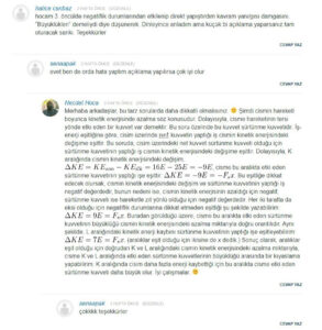 Videoların altındaki soru-cevap kısmı için örnek görsel
