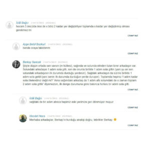 Videoların altındaki soru-cevap kısmı için örnek görsel