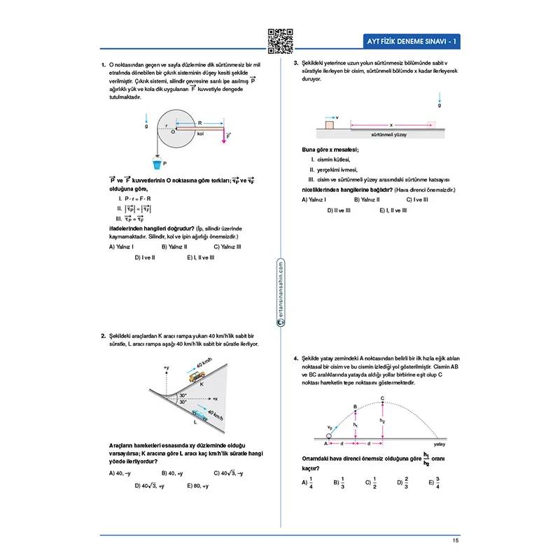 AYT Fizik Denemeleri - Görsel 3